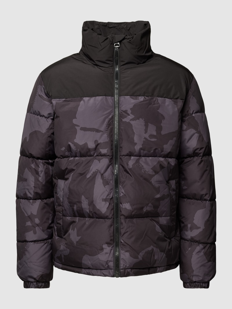 Steppjacke in Two-Tone-Machart Modell 'MELVIN' in anthrazit
