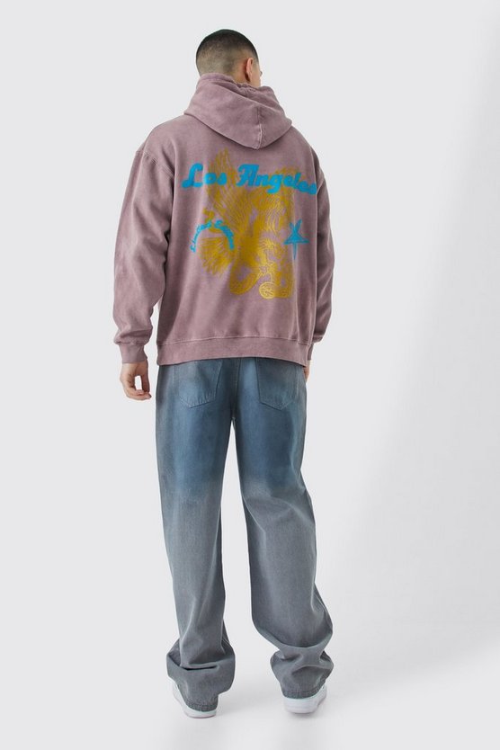 Oversize Hoodie mit Los Angeles Print