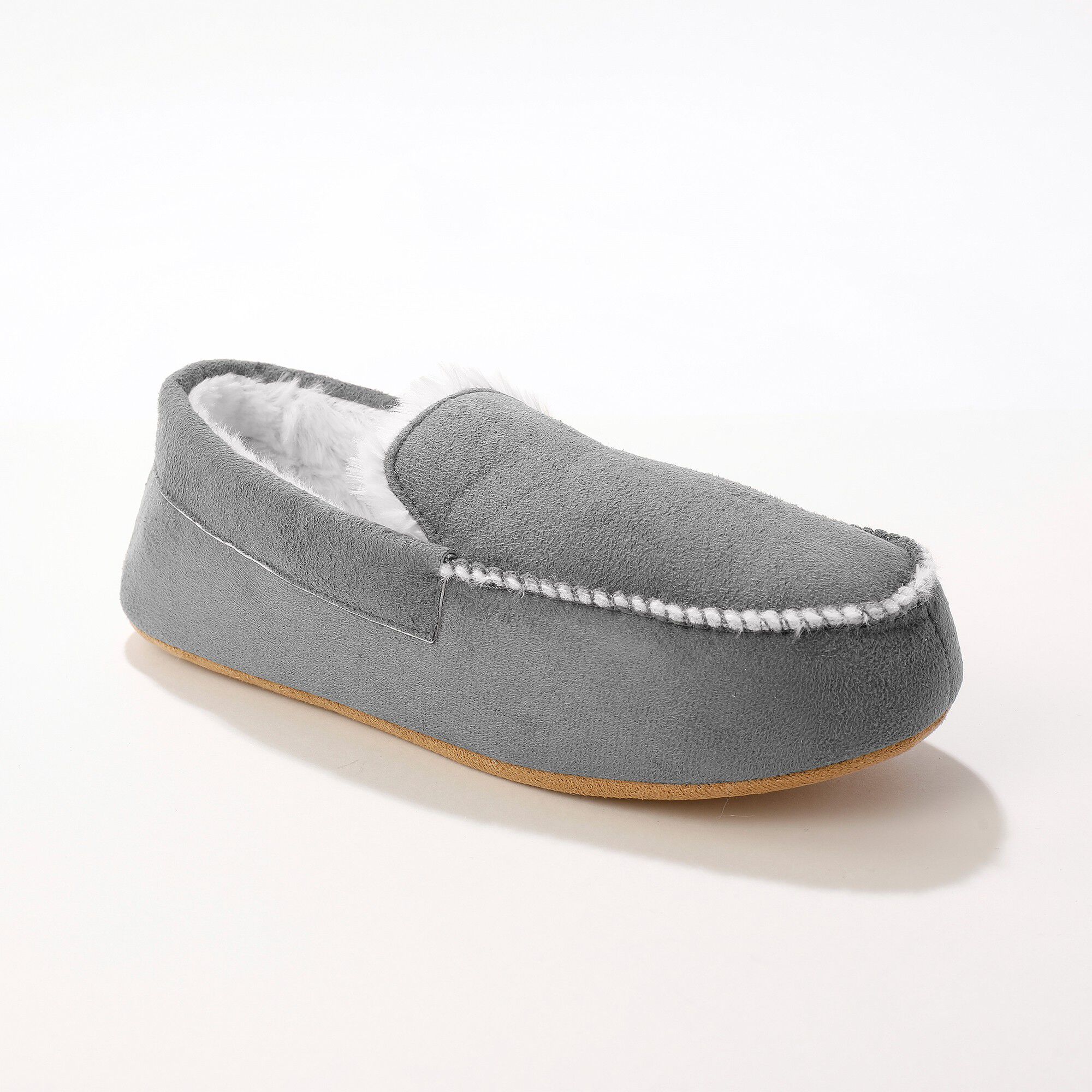 Pantoufles fourrées style mocassin