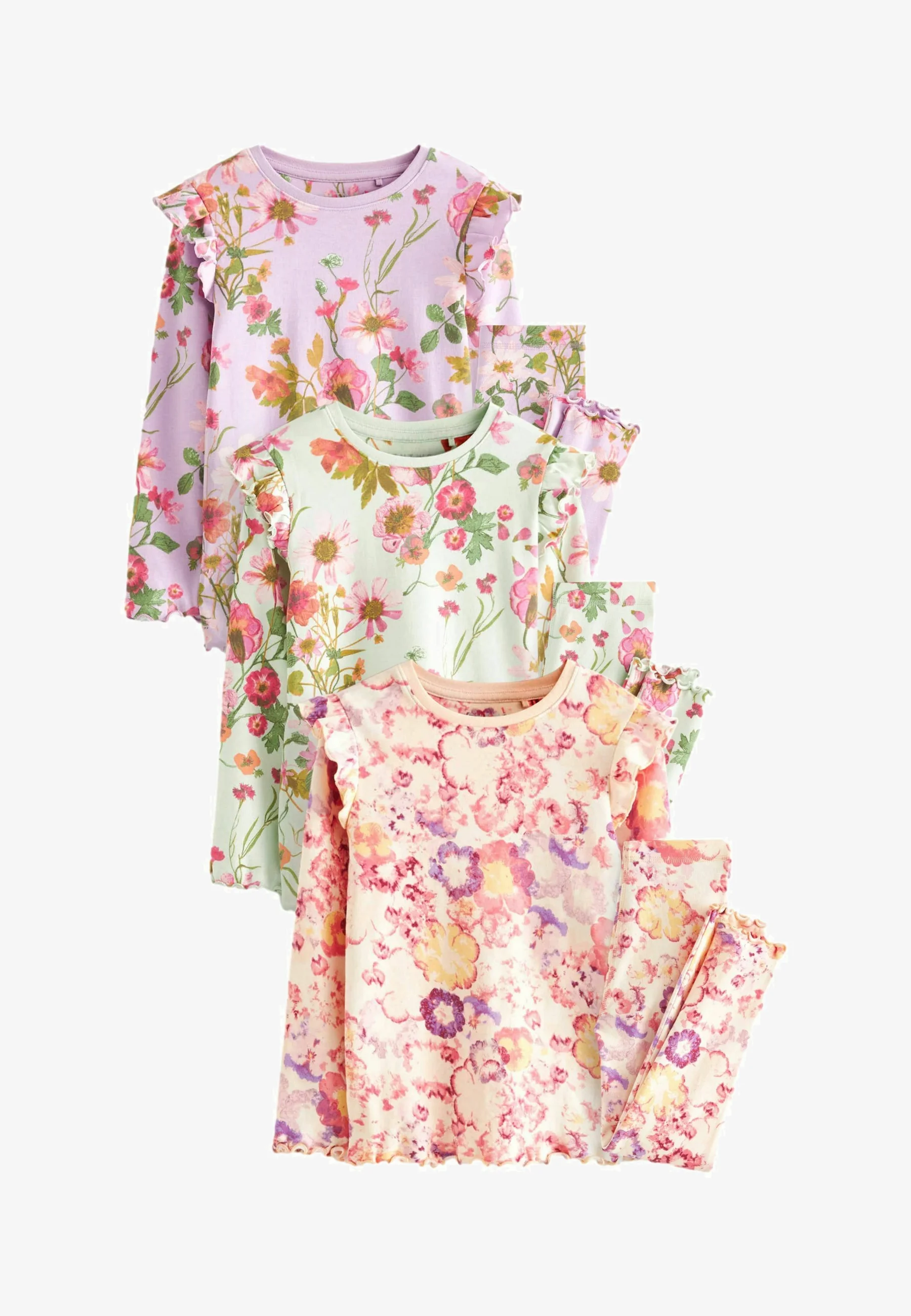 Siguiente PAQUETE DE 3 PIJAMAS FLORALES DE AJUSTE REGULAR