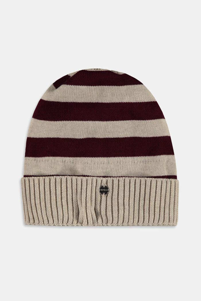 Strick-Beanie mit Streifen