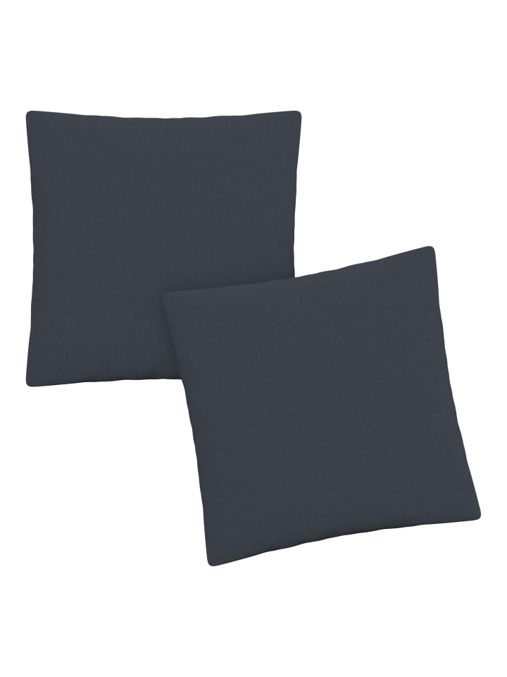 GMD Living 2er Set Jersey Kissenhüllen JESBERG in Farbe Anthrazit günstig kaufen