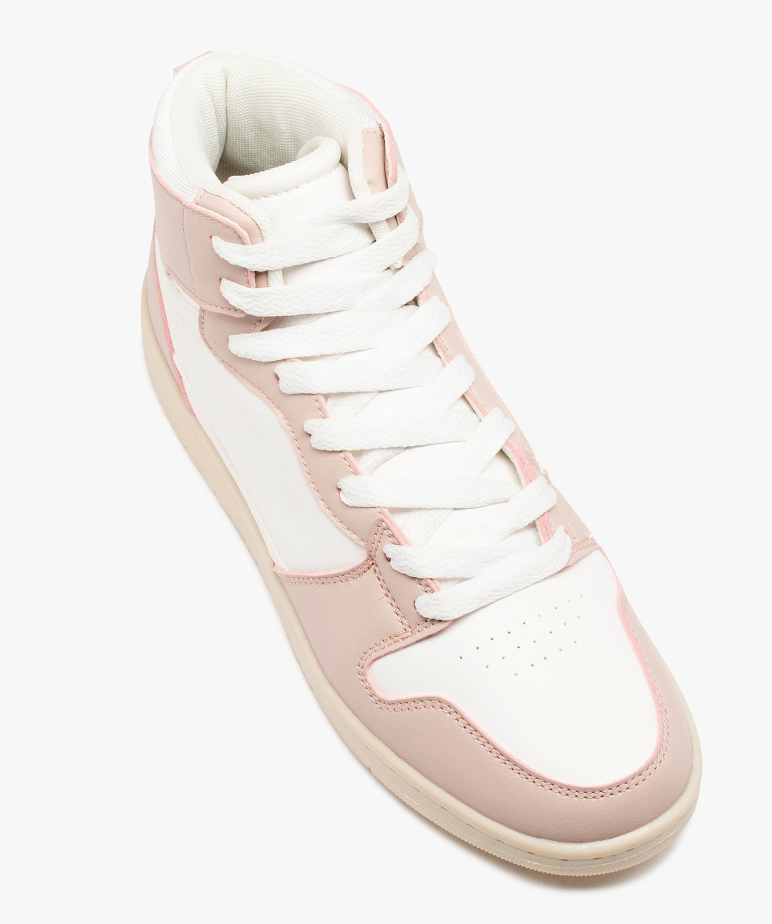 Baskets mid bicolores femme blanc | GEMO