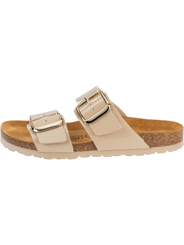 palado Pantoletten in Lack Glatt Creme Gold günstig kaufen