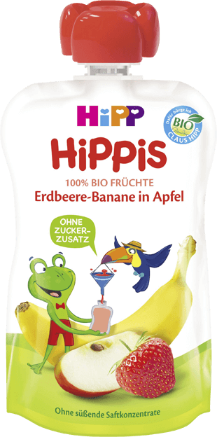 HiPP Hippis Bio Erdbeer-Banane in Apfel