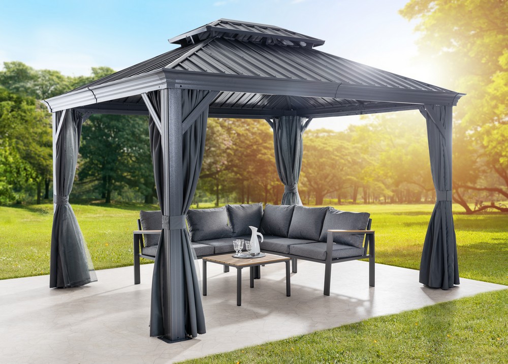 CHILLROI Garten Pavillon-/ Pergola Prato - ca. 300 x 420 x 290 cm