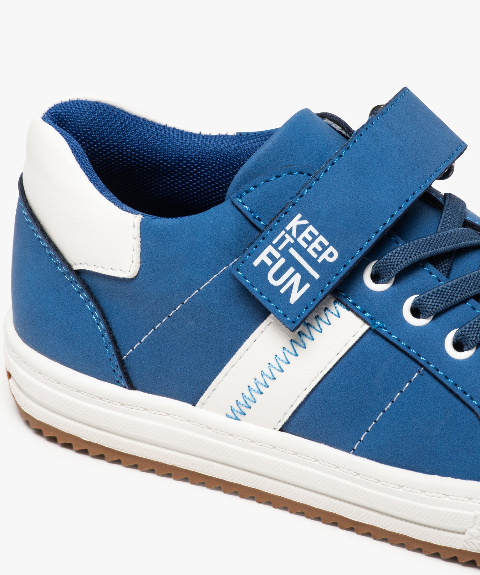 Tennis Garçon unies à bout renforcé fermeture scratch bleu | GEMO