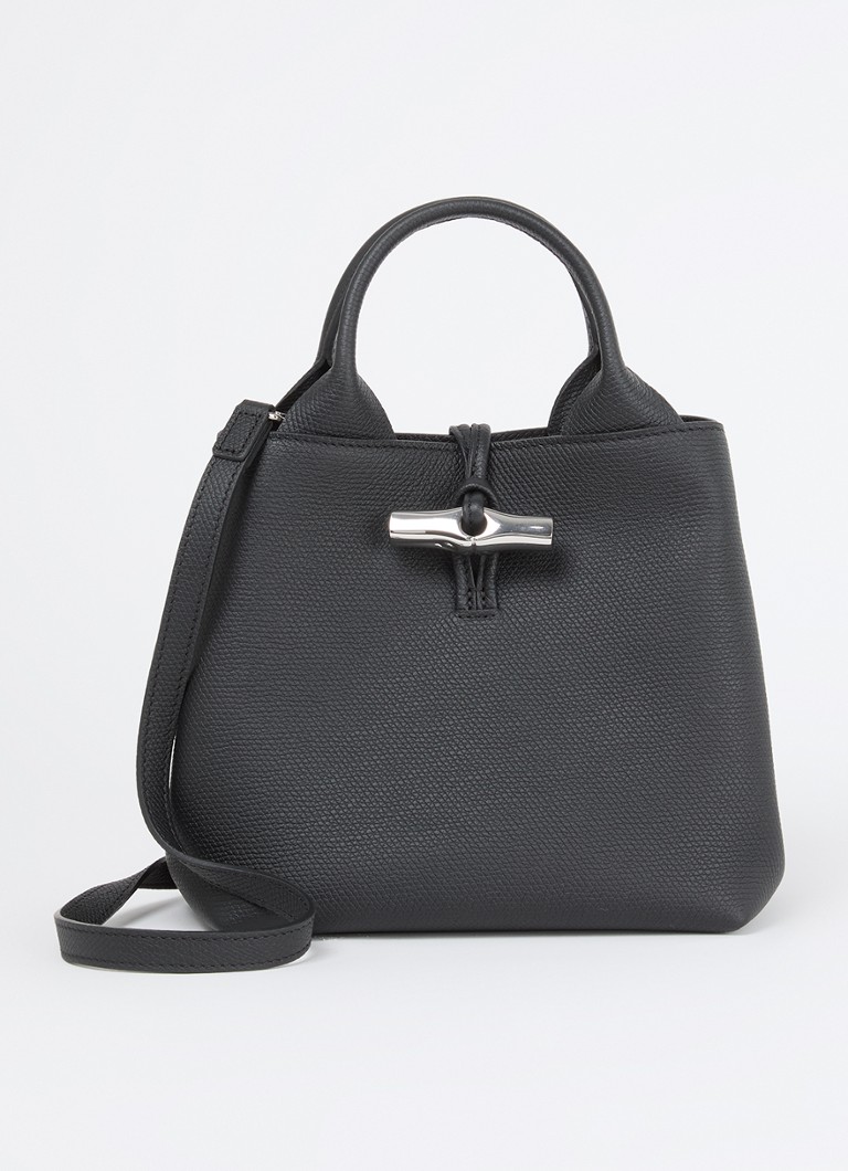 Bolsa Longchamp Le Roseau S em couro com alça de ombro removível.