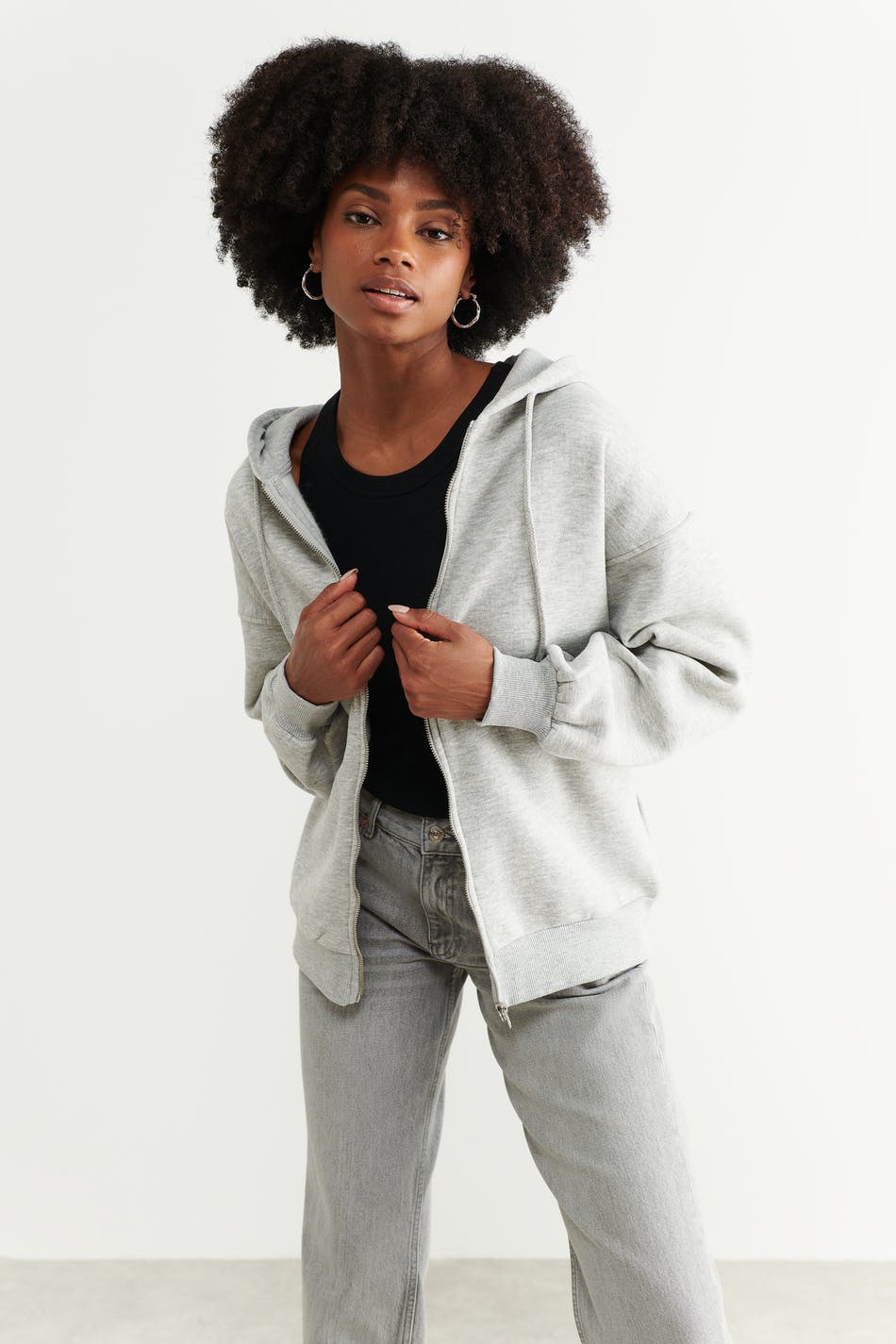 Oversized zip hoodie