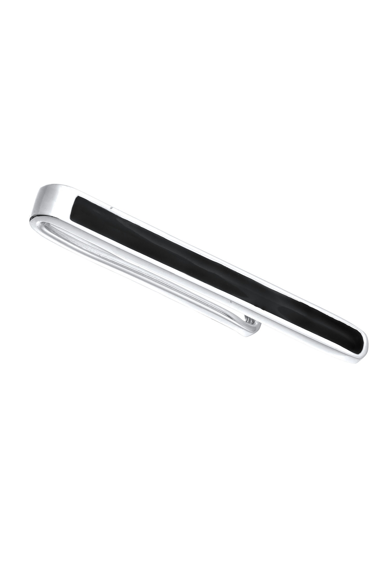 KUZZOI Kuzzoi vyriškas kaklaraiščio segtukas su juodu emaliu, 925 prabos sidabru, vakarinė apranga