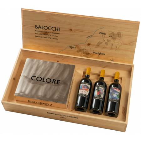 CAISSE BOIS 3 BOUTEILLES BALOCCHI DI COLORE 2020 - BIBI GRAETZ