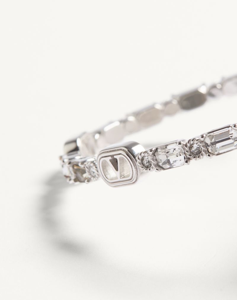 Pulseira oval em metal com cristais Swarovski®