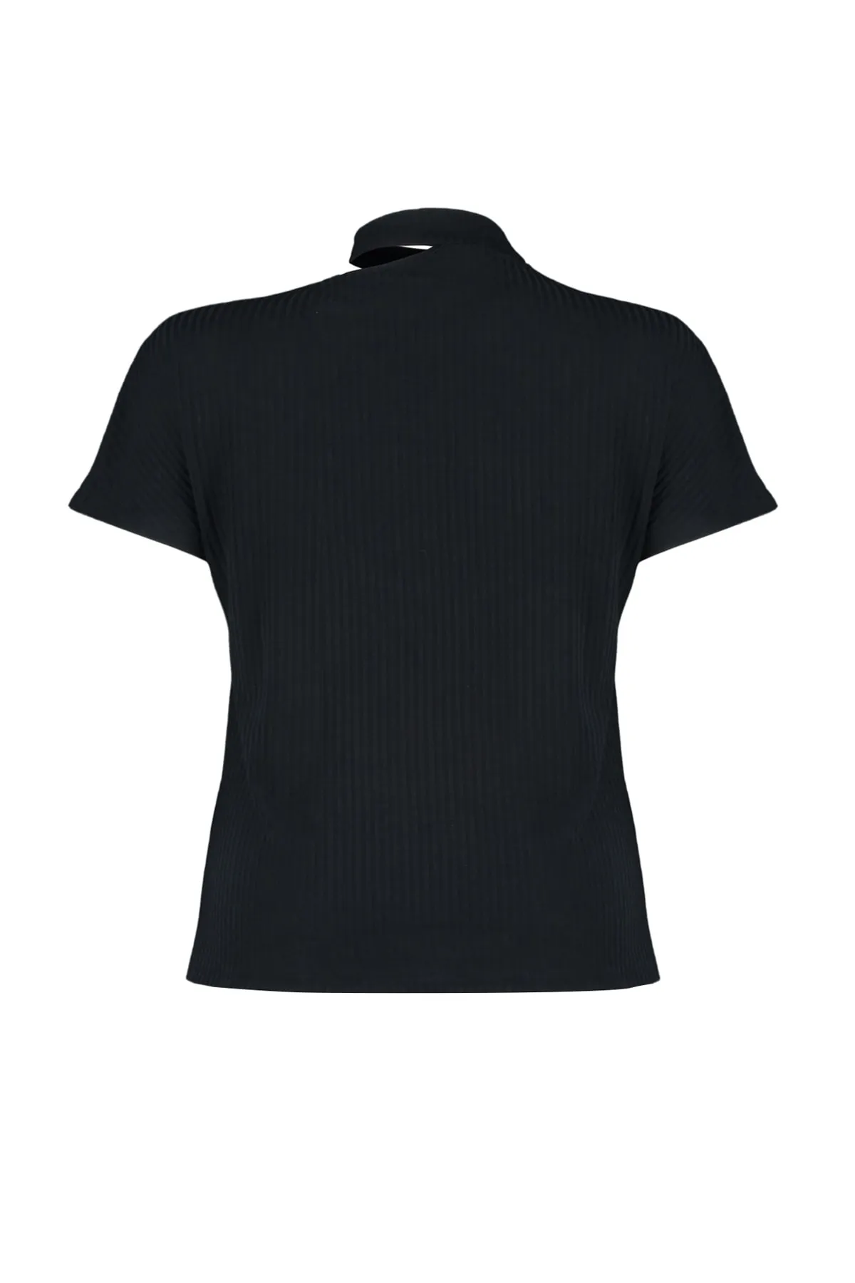 Trendyol Curve  Schwarze, detaillierte Strickbluse mit Ausschnitten TBSSS22AF0009