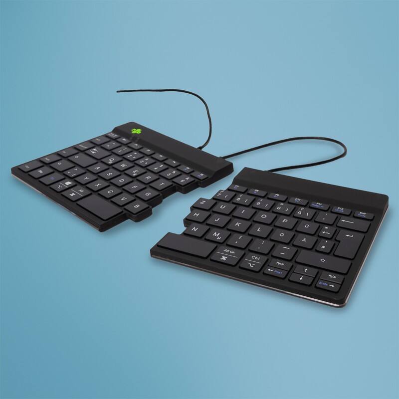 R-Go Tools Verkabelte Ergonomische Split-Tastatur QWERTZ DE USB Schwarz