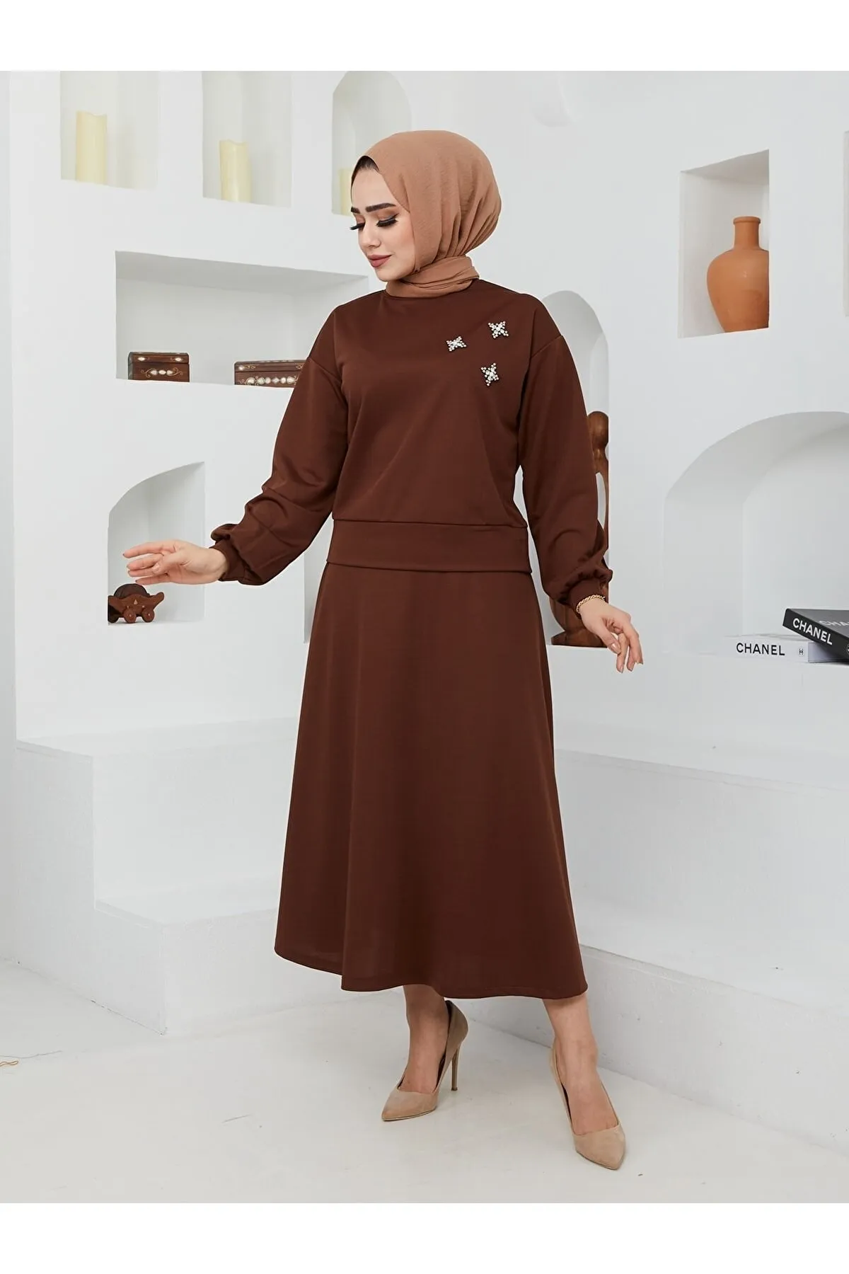 VOLT CLOTHİNG  Steinbestickter Rockanzug