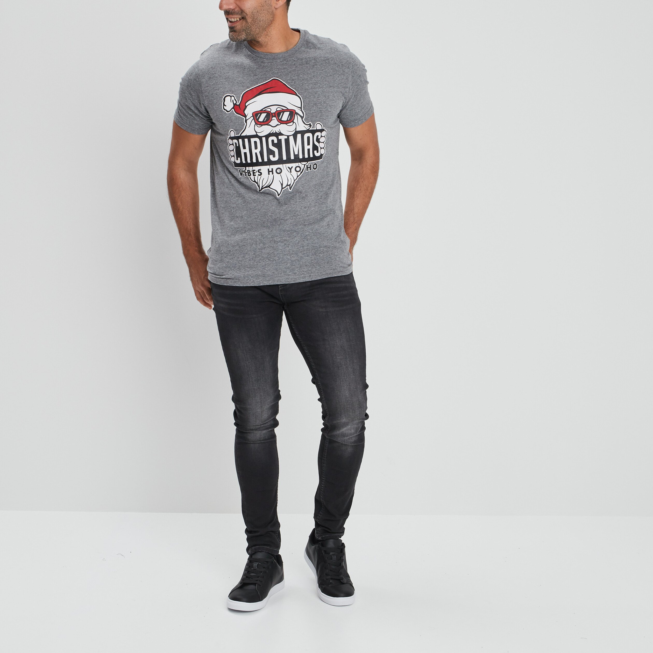 Jeans skinny taille standard gris homme | La Halle