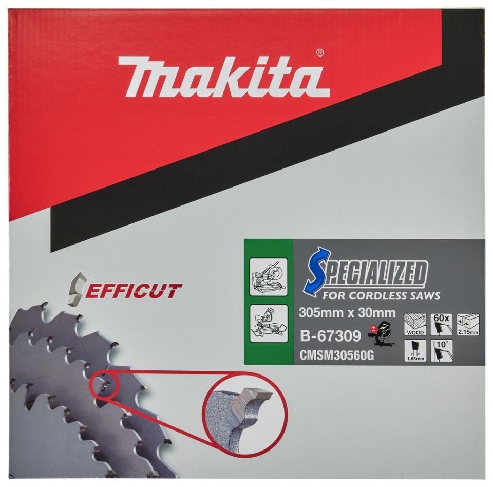 Makita Tilbehør B-67309 Træsavklinge Efficut 305 x 30 x 2,15 60T