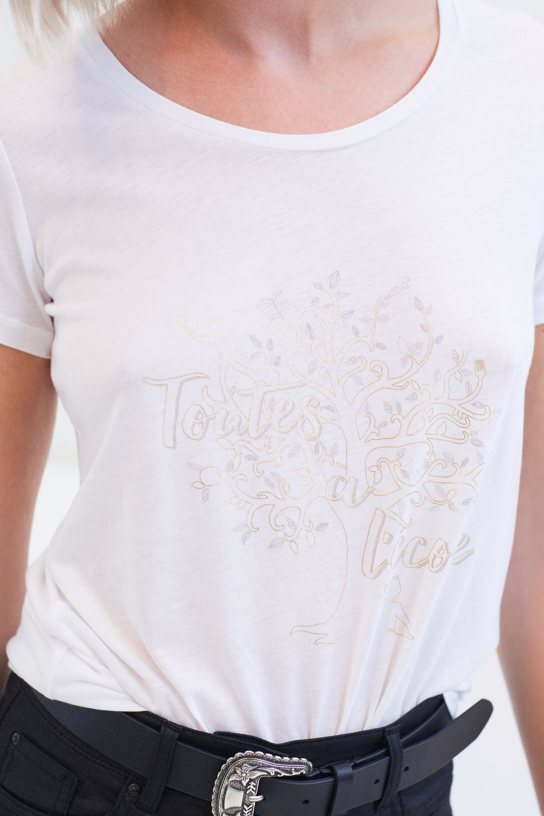t-shirt nessa blanc femme