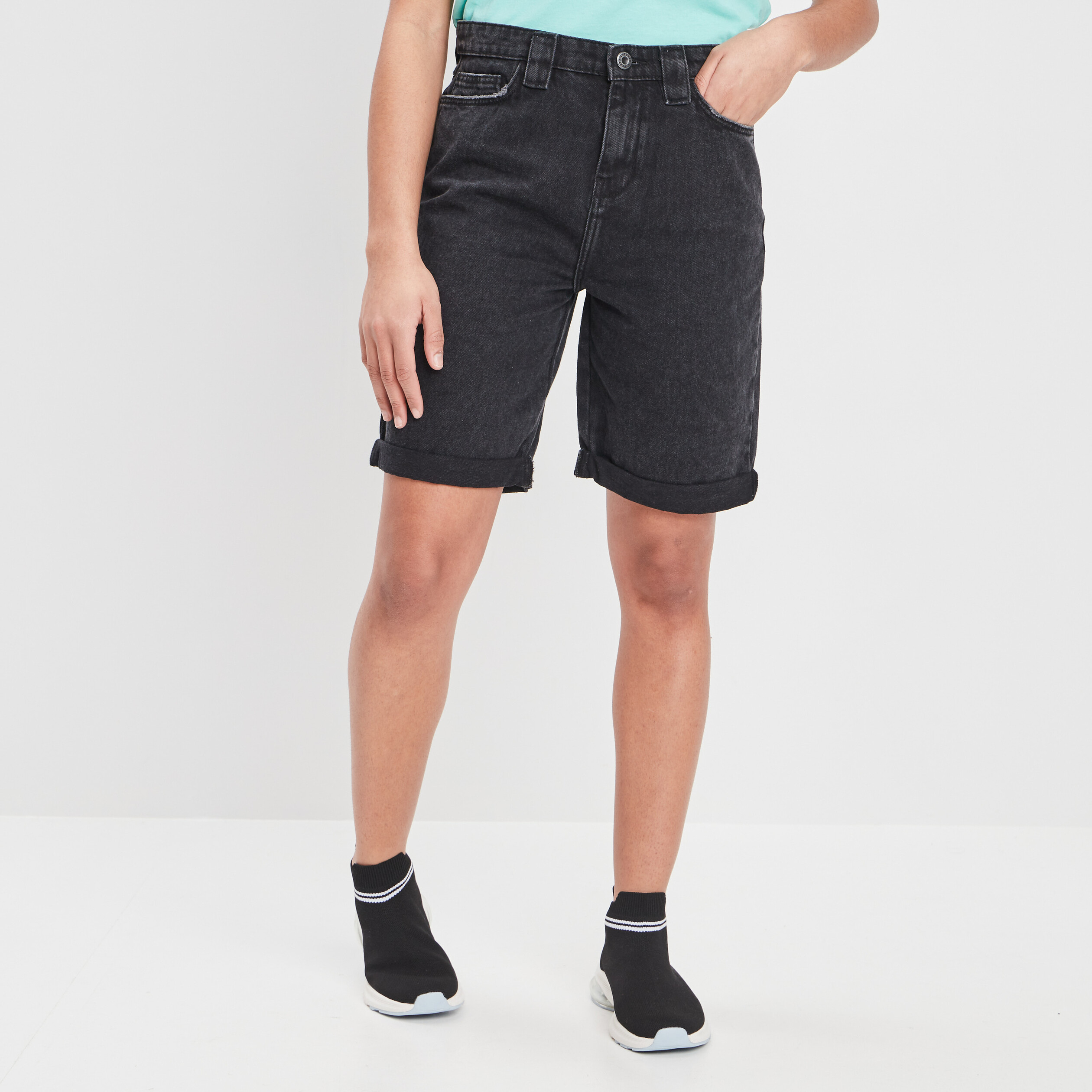Bermuda droit noir femme | La Halle