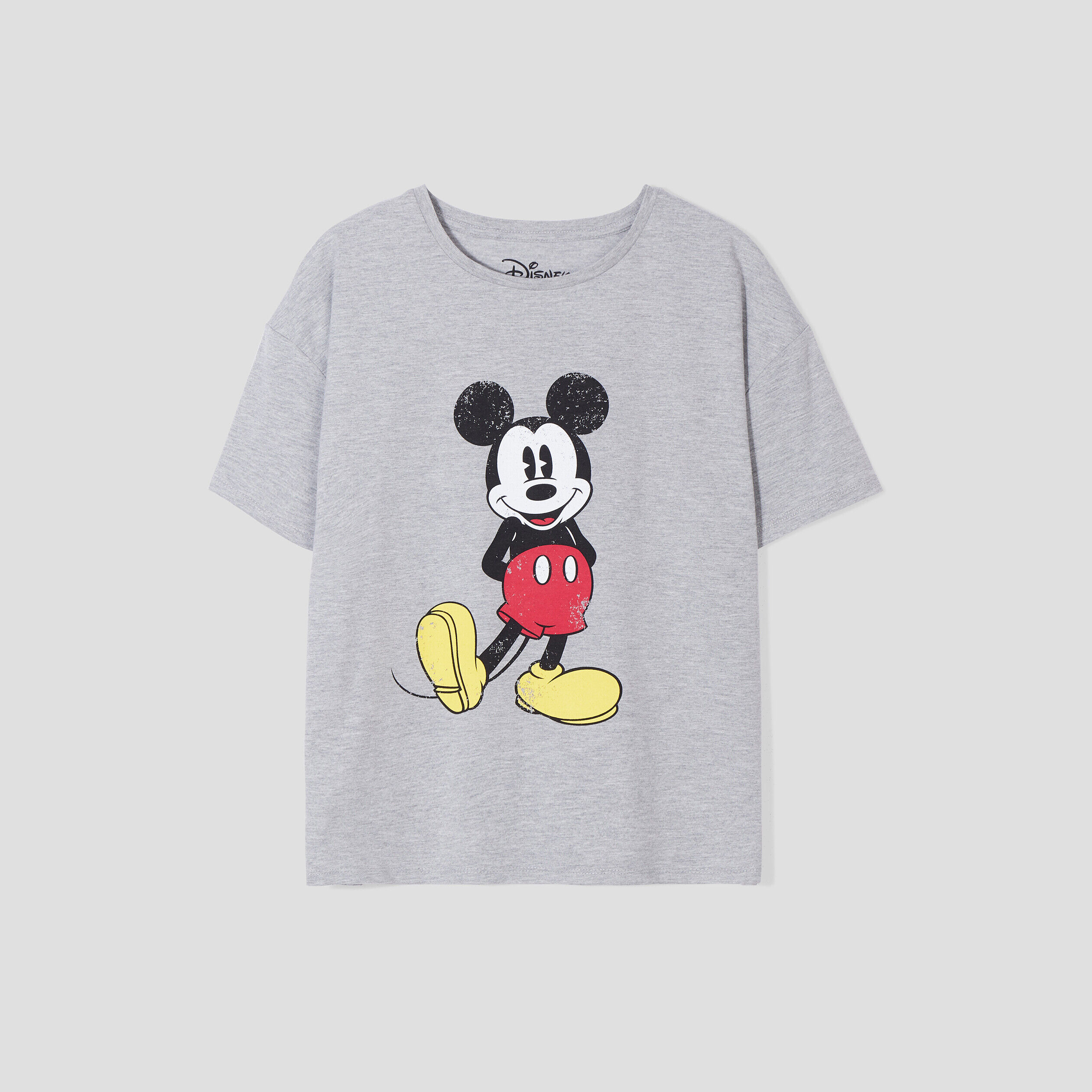 T-shirt manches courtes Mickey gris clair femme | Cache Cache