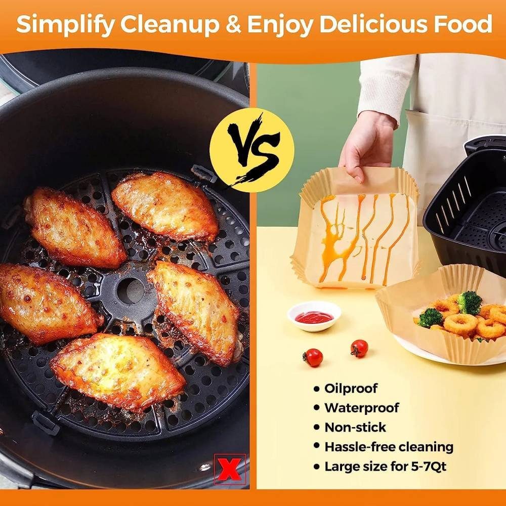 Blusmart Backpapier Air Friteuse Einweg Papier, Backpapier für Heißluftfritteuse,Air Fryer Zubehör