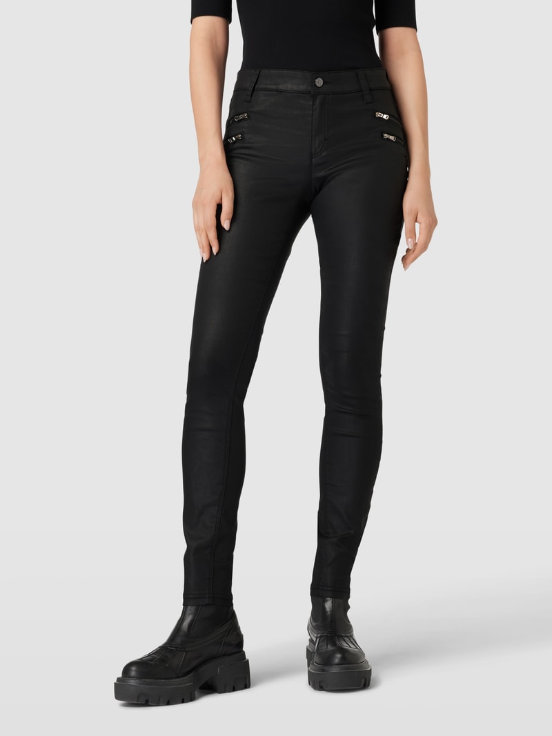 Hose in Leder-Optik Modell 'COATING' in schwarz