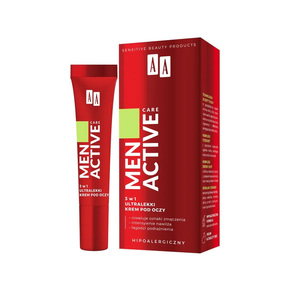 AA Men Active Care Ultralight 3-у-1 крема за очи