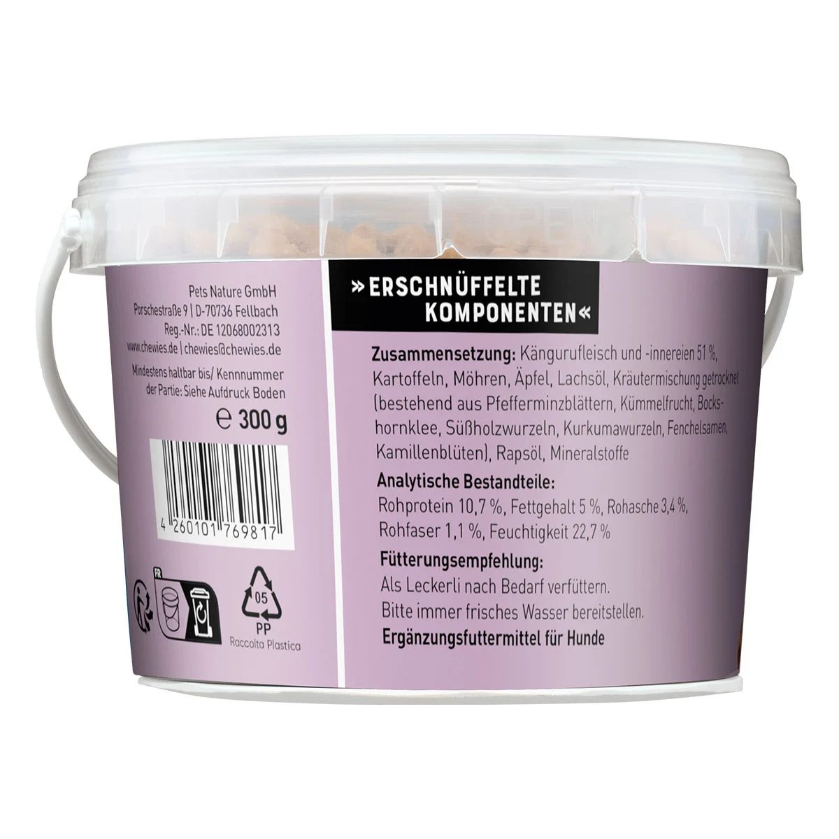 Chewies Hundesnack Trainings-Happen Känguru 300g bei ZooRoyal