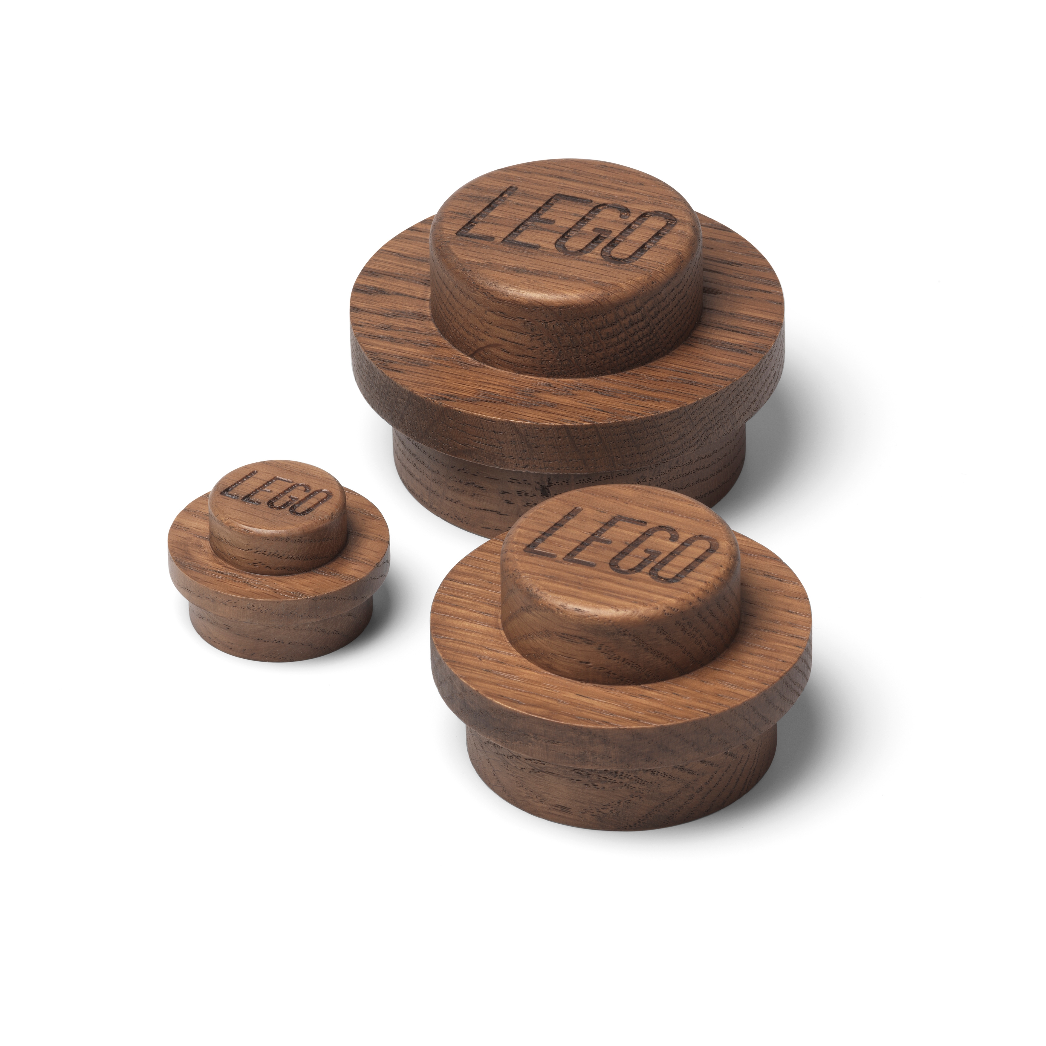 Holzaufhänger-Set aus dunklem Eichenholz 5007112