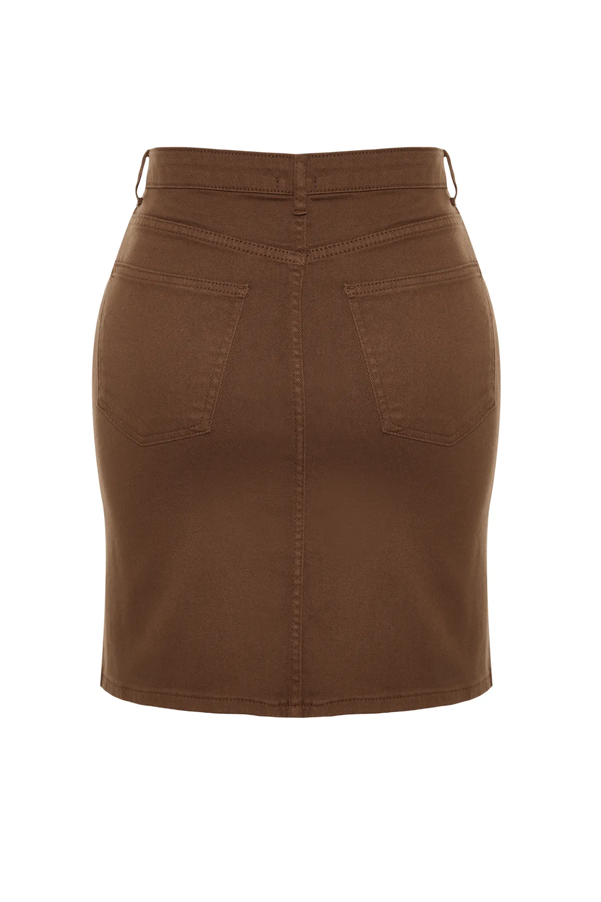Trendyol Curve  Brauner Jeansrock in A-Linie TBBAW24AZ00031