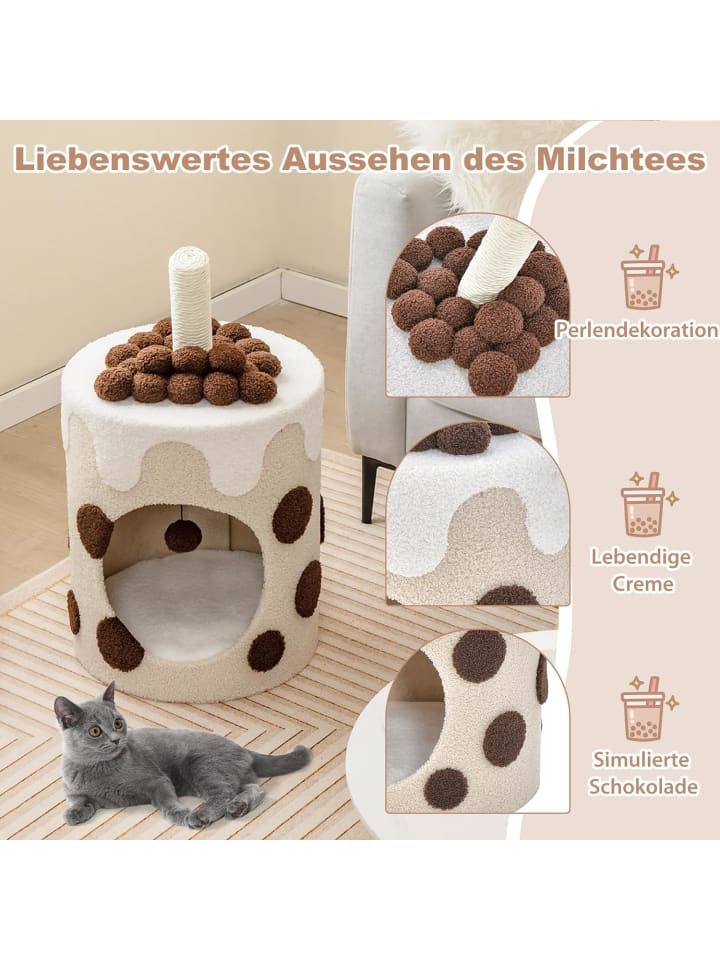 COSTWAY Kratztonne 37x37x67cm in Braun günstig kaufen onesize