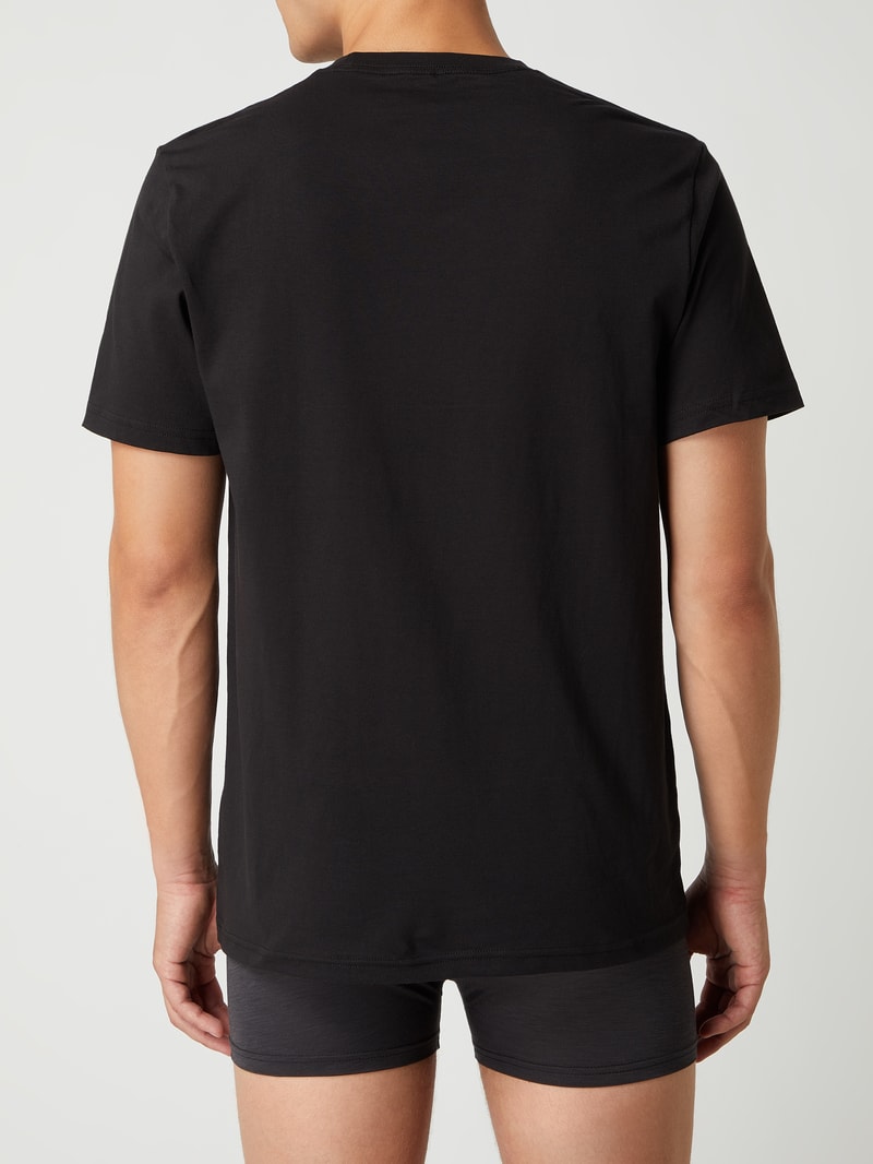 Regular Fit T-Shirt aus Pima-Baumwolle im 2er-Pack in schwarz