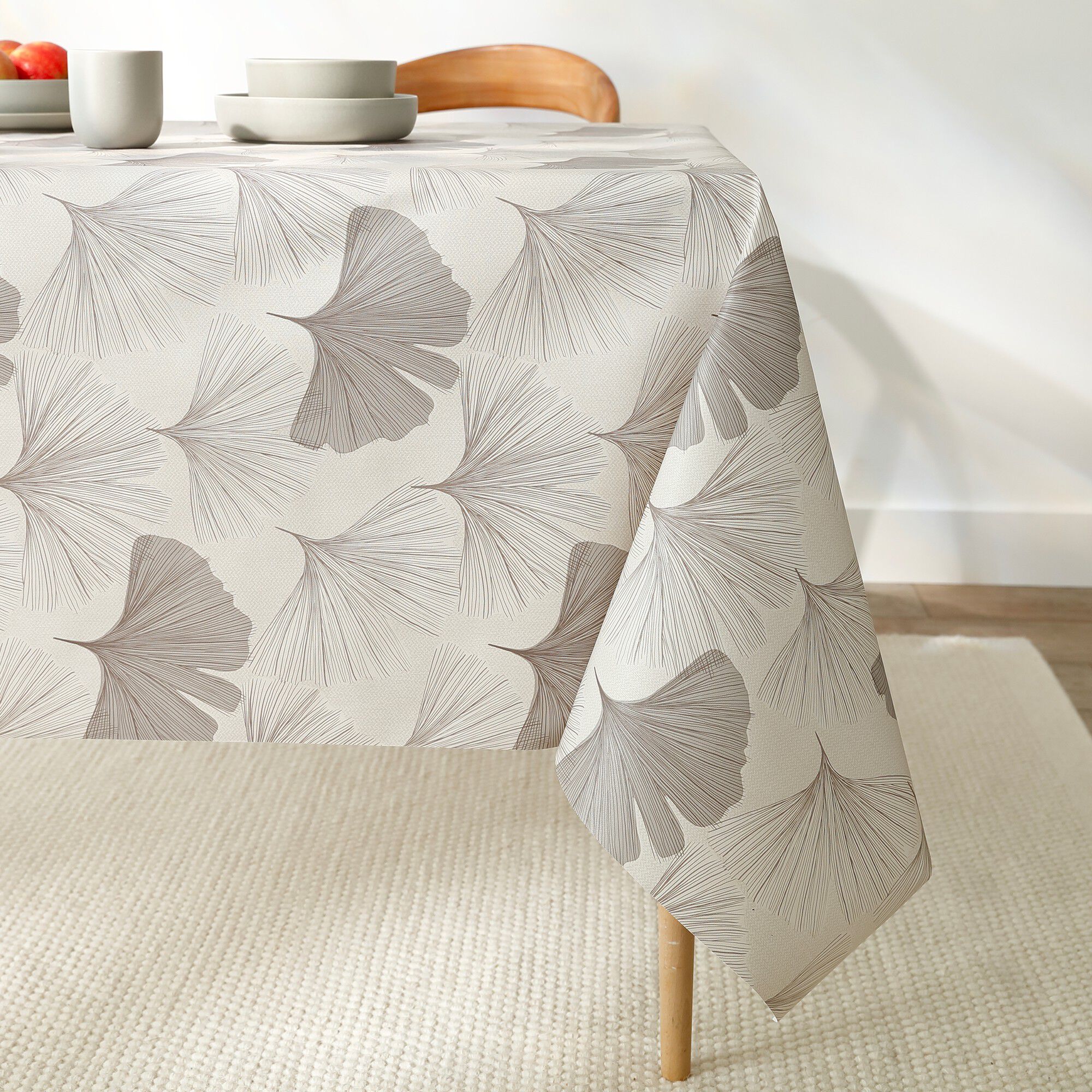 Nappe toile cirée imprimée gingko