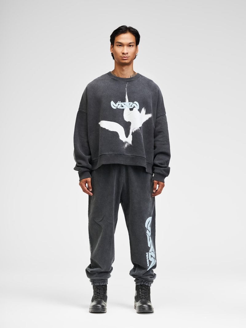 Sweatshirt mit Motiv-Print - MATW X REVIEW in dunkelgrau