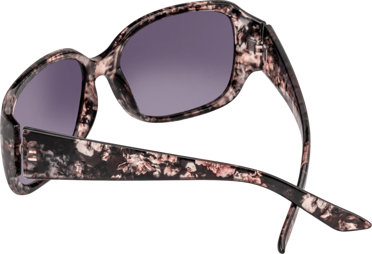 Sonnenbrille Erwachsene schwarz mit gemustertem Rahmen, 1 St