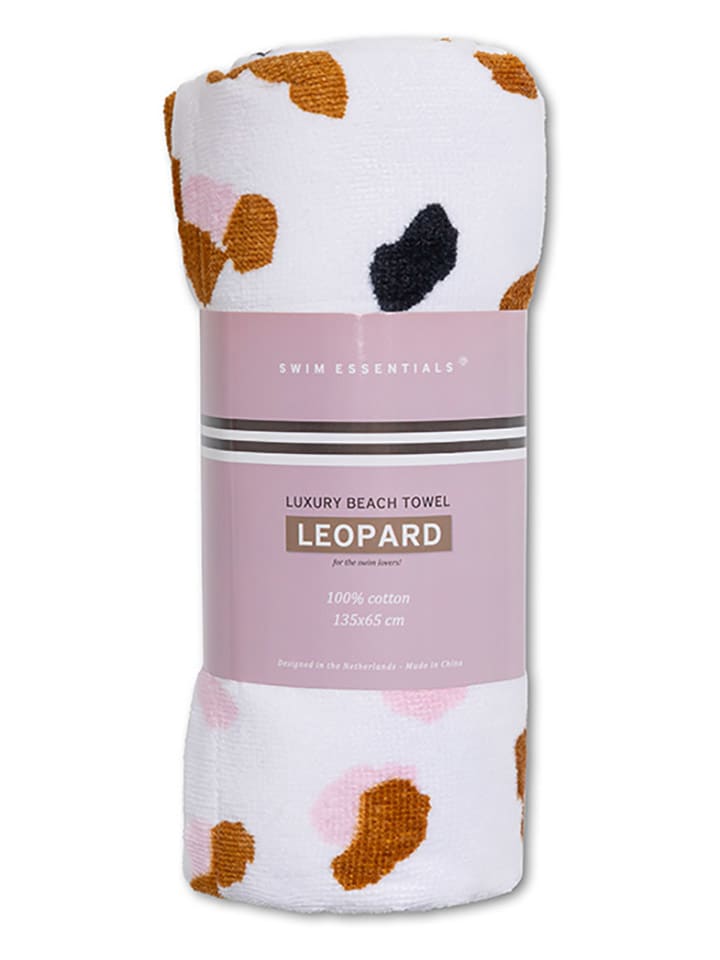 Swim Essentials Strandtuch ''Kaki Leopard'' in Weiß - (L)135 x (B)65 cm günstig kaufen 135x65 cm