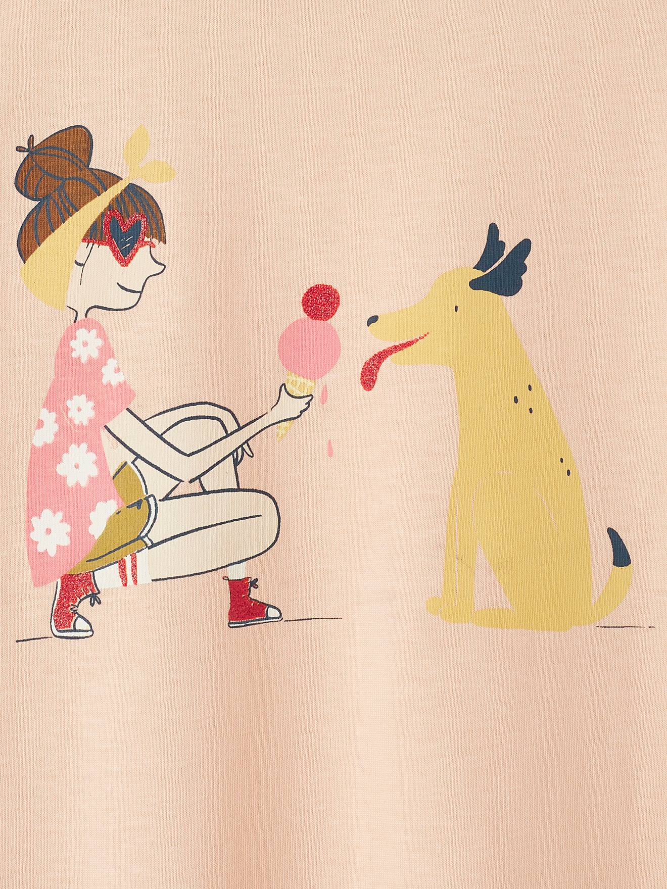 Vertbaudet Mädchen T-Shirt mit Recycling-Baumwolle - hellgelb