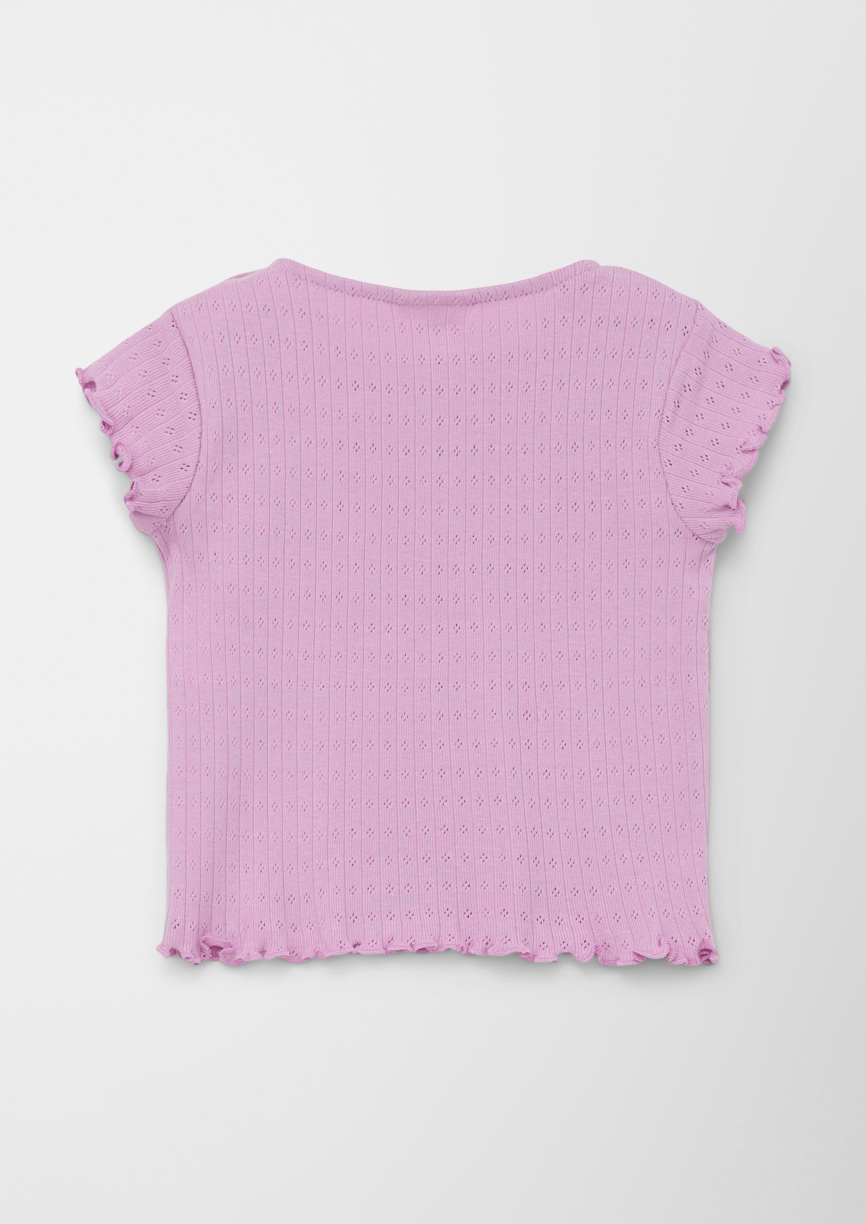 Ajourshirt mit Wellensaum  2128783-4443