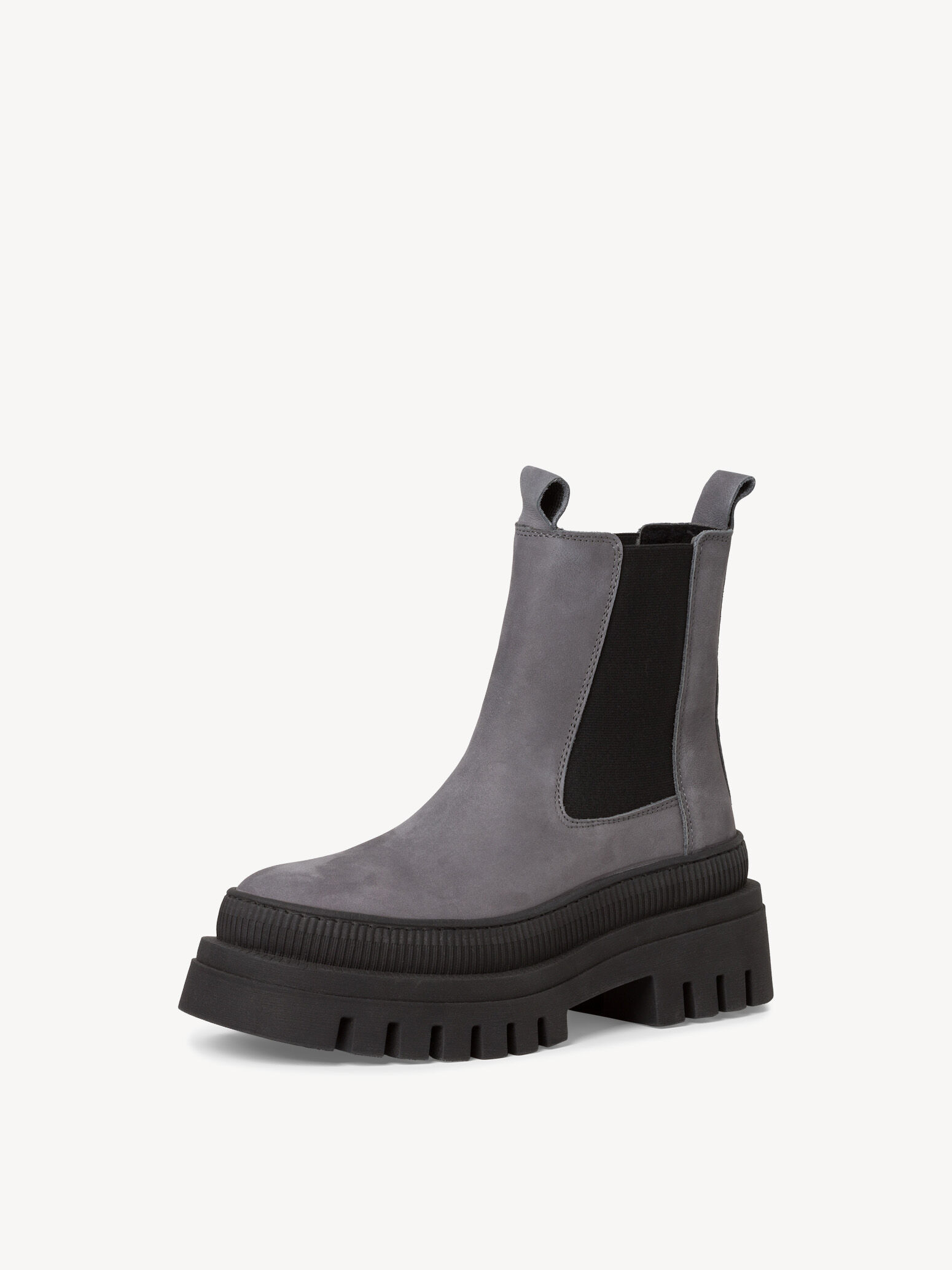 Bottine Chelsea en cuir - gris