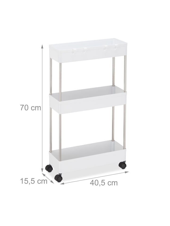 relaxdays Nischenwagen in Weiß - (B)15,5 x (H)70 x (T)40,5 cm günstig kaufen onesize