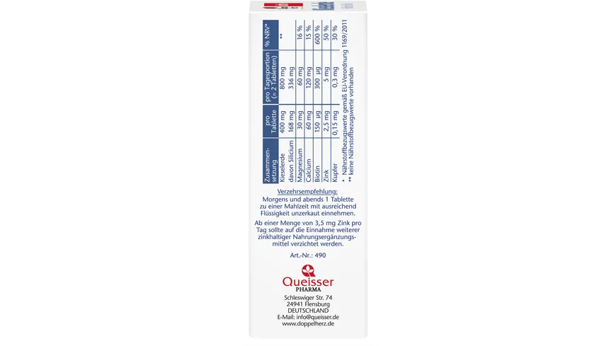 Doppelherz Kieselerde + Biotin + Zink 40 Tabletten