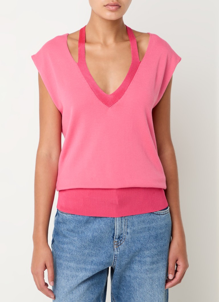 Benetton Fine-knit top with bow detail