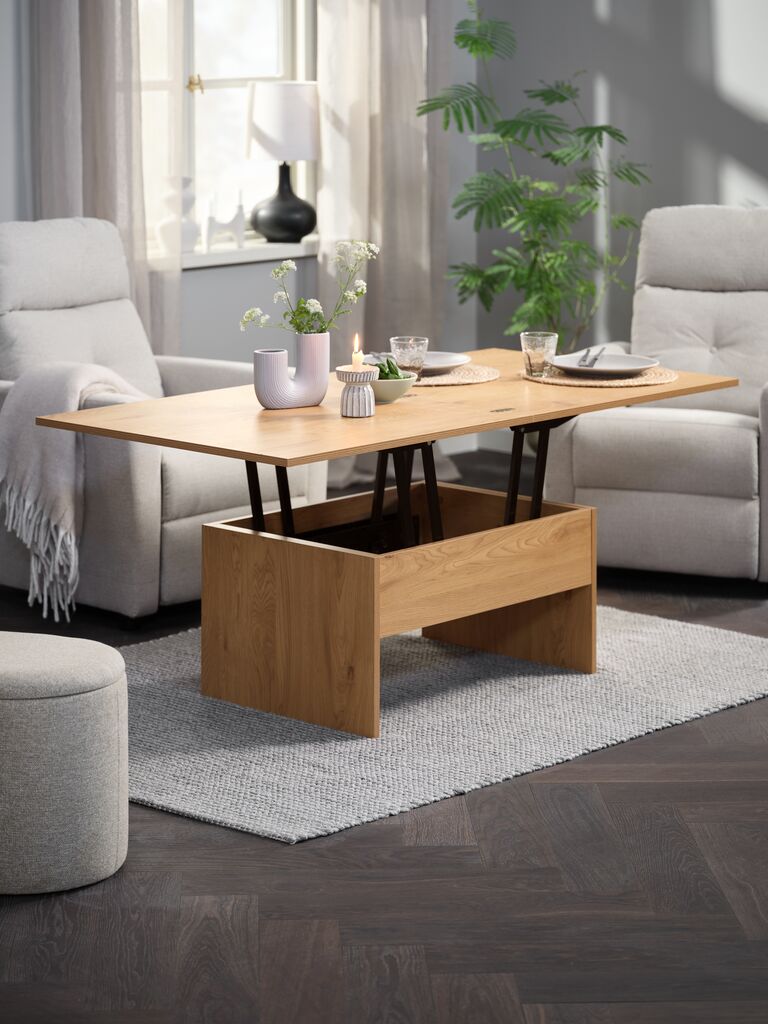 Couchtisch VARDE L80/120 mit eichenfarbener Klappe