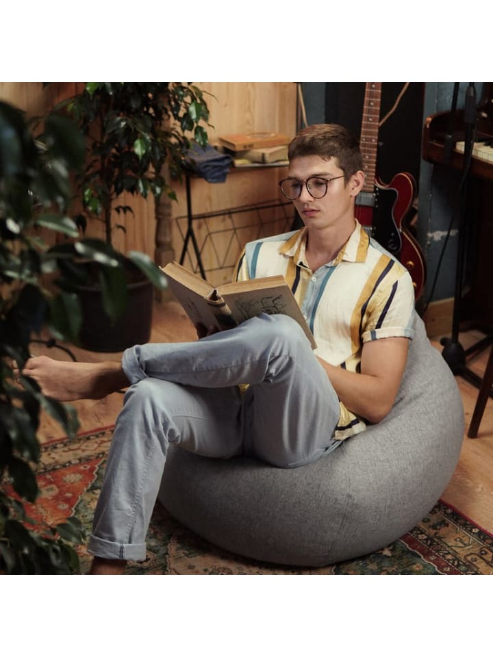 Lumaland Comfort Line XXL Sitzsack - 100x120x50 cm Bodenkissen - 315 L Hellgrau günstig kaufen onesize