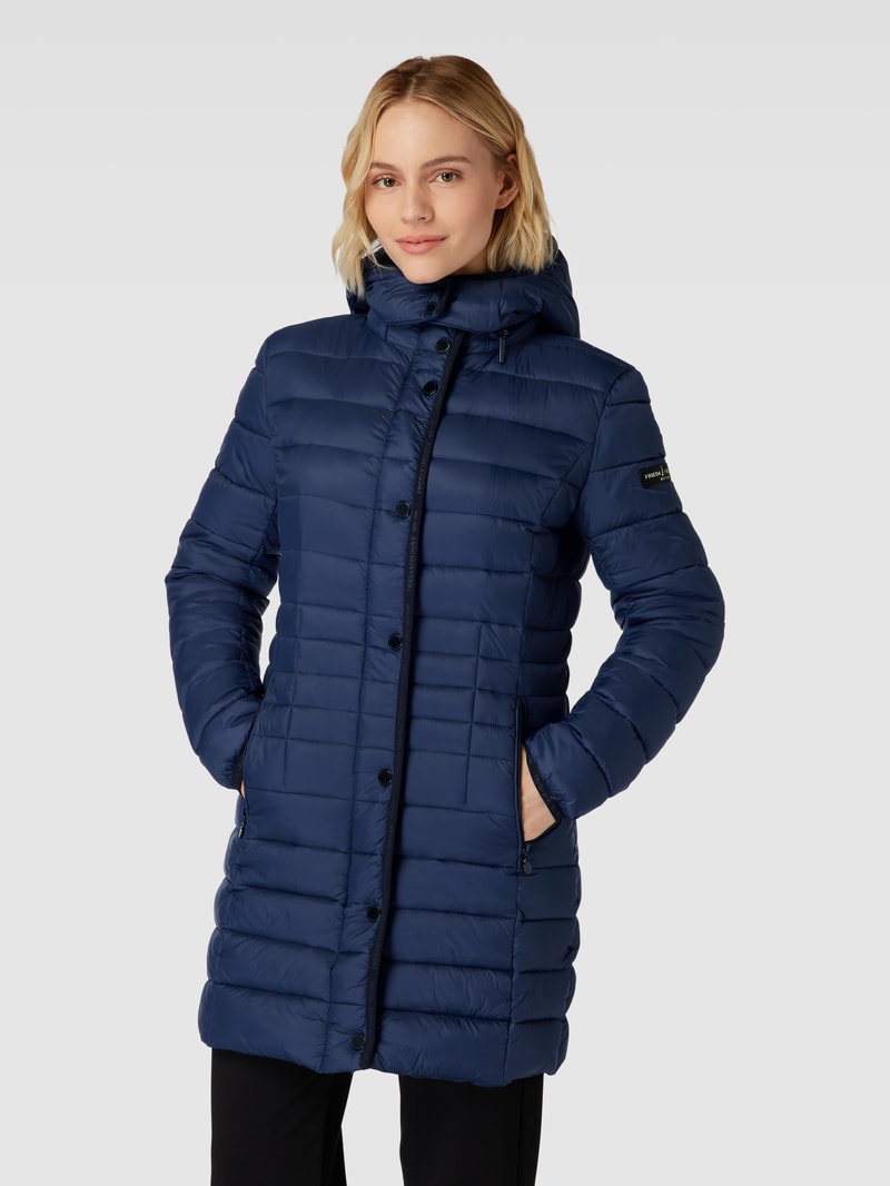 Steppjacke mit Kapuze Modell 'LAURA MAY' in marineblau