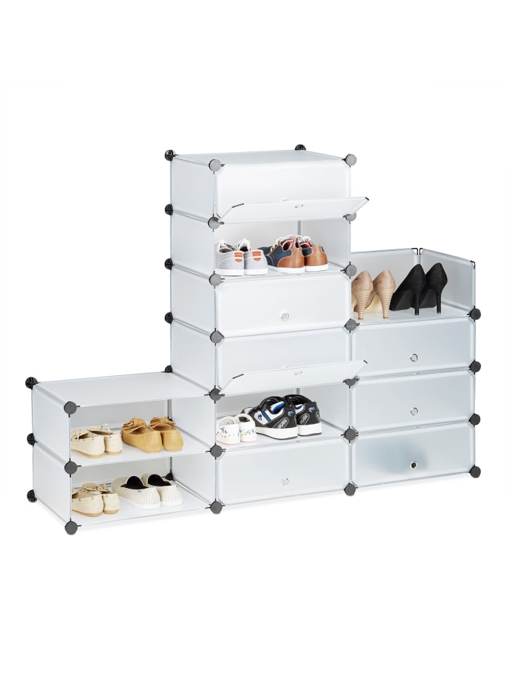 relaxdays Schuhschrank in Transparent - (B)94 x (H)108 x (T)37 cm günstig kaufen onesize