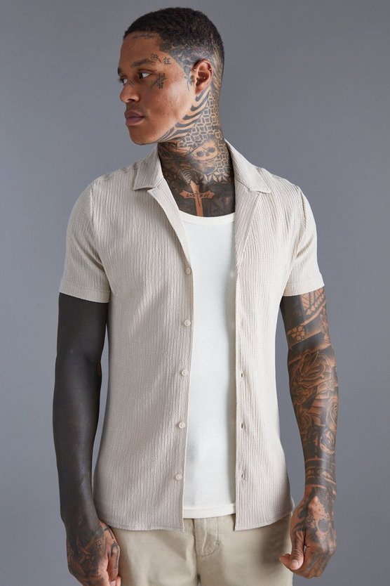 Muscle-Hemd in Knitteroptik