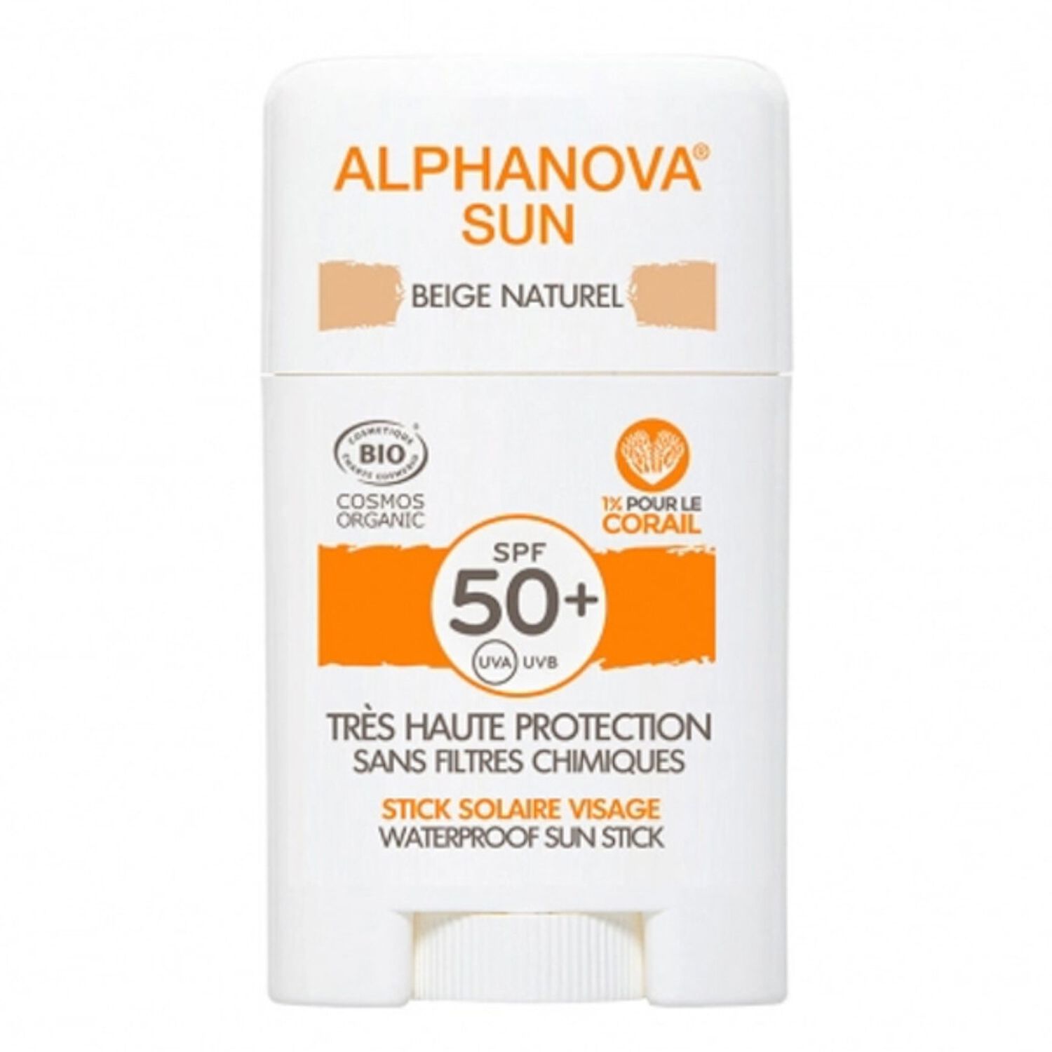 Alphanova Protection Solaire SPF50+ Bio Stick Teinté