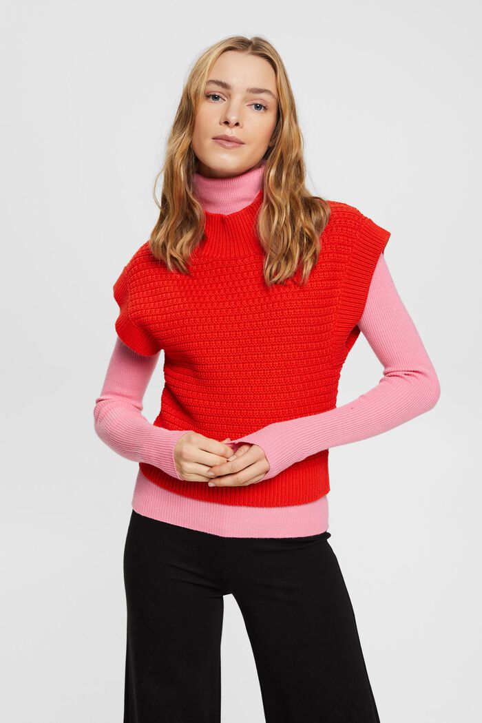 Ärmelloser Strickpullover
