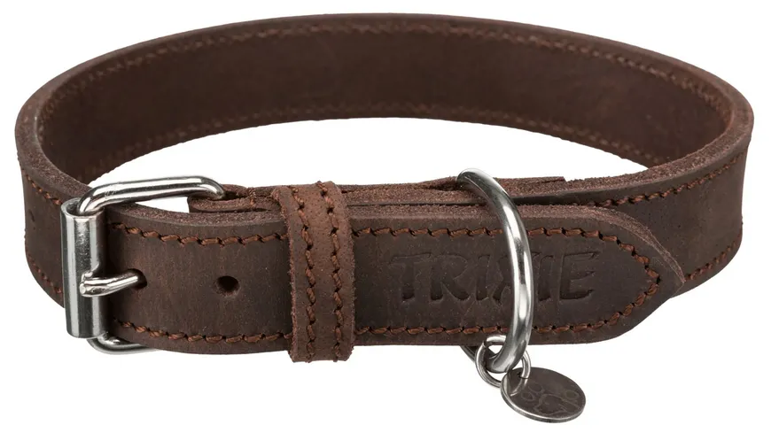 Trixie Rustic Fettleder Halsband dunkelbraun M